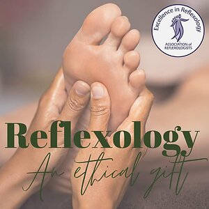 Reflexology and AromaFlex. Aor hands on feet larger